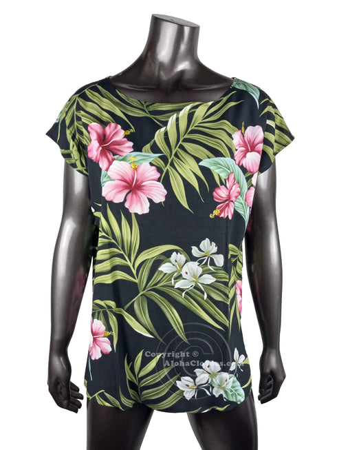 Pale Hibiscus Orchid Women's Hawaiian Tunic Top